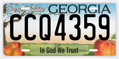 GA license plate CCQ4359