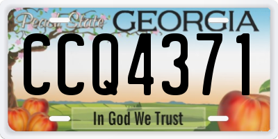 GA license plate CCQ4371