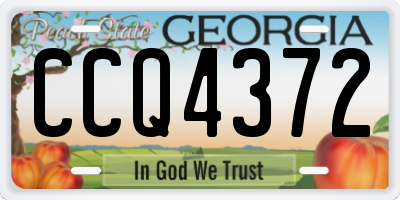 GA license plate CCQ4372
