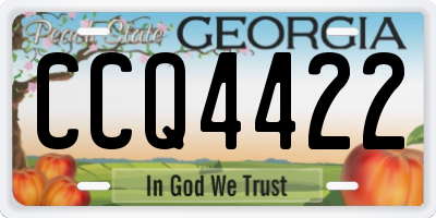 GA license plate CCQ4422