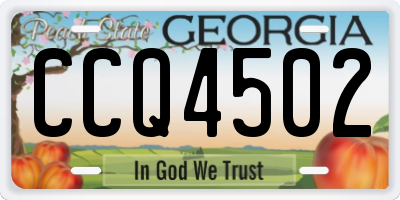 GA license plate CCQ4502
