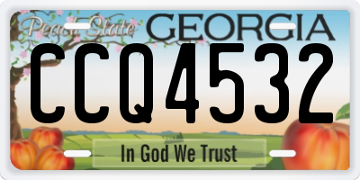 GA license plate CCQ4532
