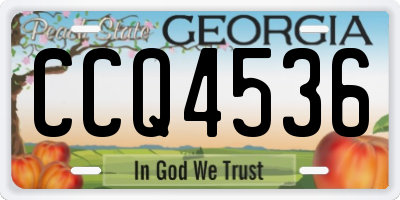 GA license plate CCQ4536