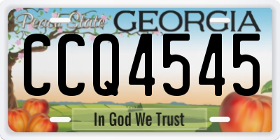 GA license plate CCQ4545