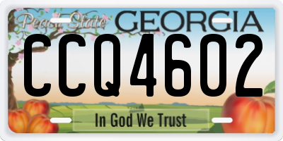 GA license plate CCQ4602