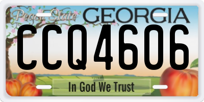 GA license plate CCQ4606