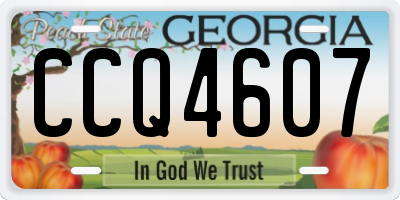 GA license plate CCQ4607