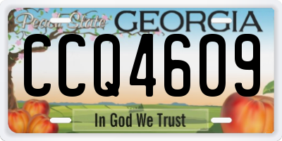 GA license plate CCQ4609