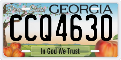 GA license plate CCQ4630