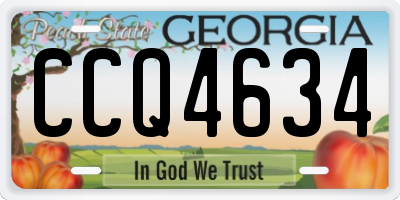 GA license plate CCQ4634