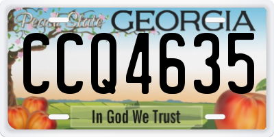 GA license plate CCQ4635