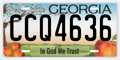 GA license plate CCQ4636