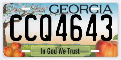 GA license plate CCQ4643
