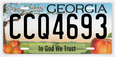 GA license plate CCQ4693