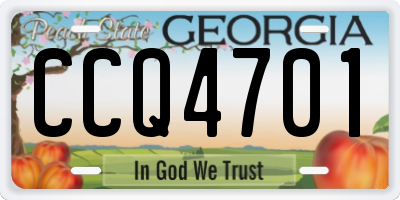GA license plate CCQ4701