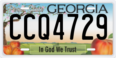 GA license plate CCQ4729