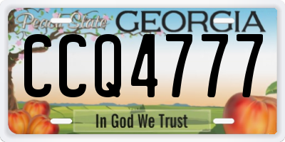GA license plate CCQ4777