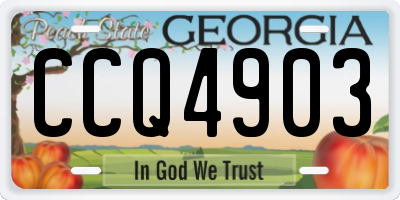 GA license plate CCQ4903