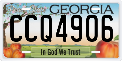 GA license plate CCQ4906