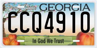 GA license plate CCQ4910