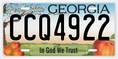 GA license plate CCQ4922