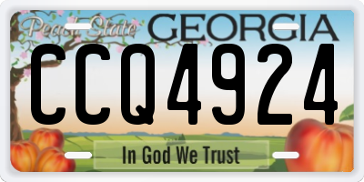 GA license plate CCQ4924