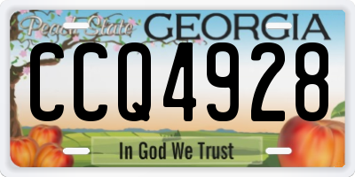 GA license plate CCQ4928