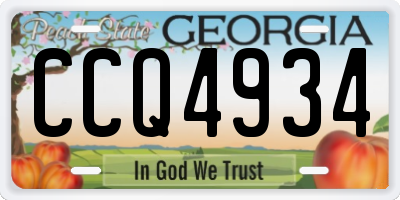 GA license plate CCQ4934