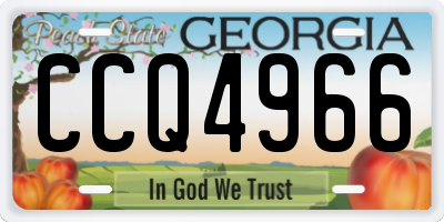 GA license plate CCQ4966