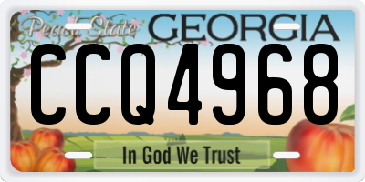 GA license plate CCQ4968