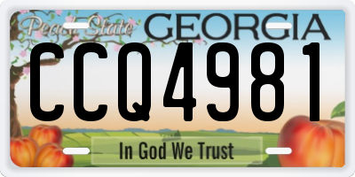GA license plate CCQ4981