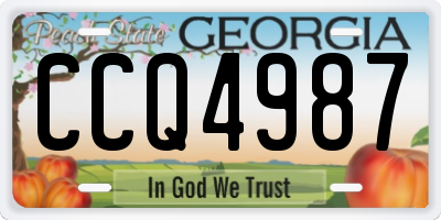 GA license plate CCQ4987