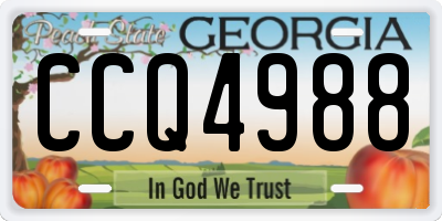 GA license plate CCQ4988