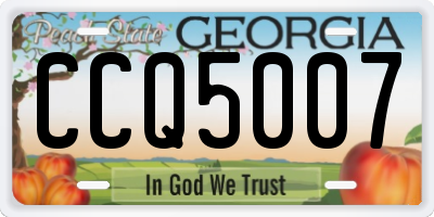 GA license plate CCQ5007