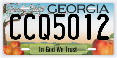 GA license plate CCQ5012