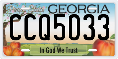 GA license plate CCQ5033