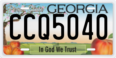 GA license plate CCQ5040