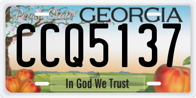 GA license plate CCQ5137