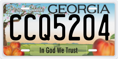 GA license plate CCQ5204