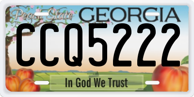GA license plate CCQ5222