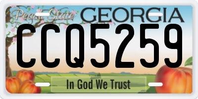 GA license plate CCQ5259