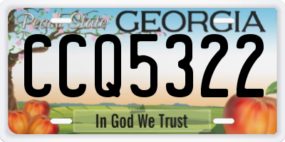GA license plate CCQ5322
