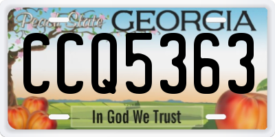 GA license plate CCQ5363
