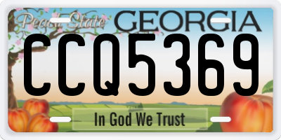 GA license plate CCQ5369