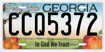 GA license plate CCQ5372