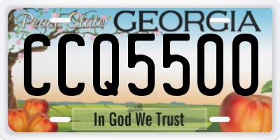 GA license plate CCQ5500