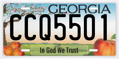 GA license plate CCQ5501