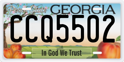 GA license plate CCQ5502