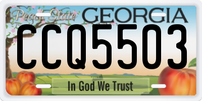 GA license plate CCQ5503