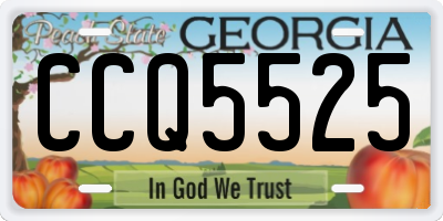 GA license plate CCQ5525